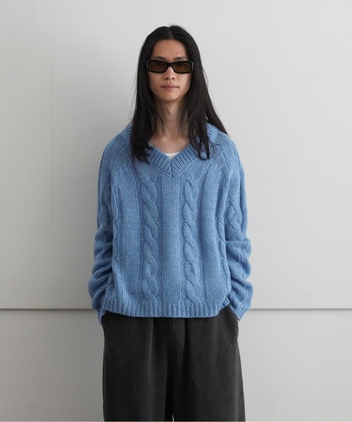 Basketcase(バスケットケース)の「Basketcase COURTNEY LOVE , KNIT(Tシャツ/カットソー・メンズ・ブラック/ライトブルー・X-SMALL)」の2枚目の写真