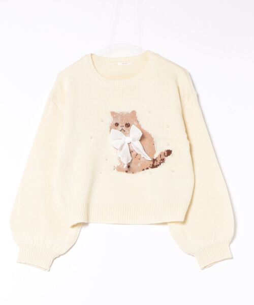 セール】アソート猫パールリボンニット【ZOZOTOWN限定アイテム