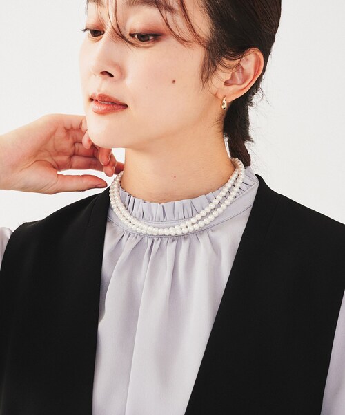 UNTITLED（アンタイトル）の「【セレモニー】パール調フリークリップネックレス（ネックレス・レディース・ホワイト系/ライトグレー・99）」の7枚目の写真