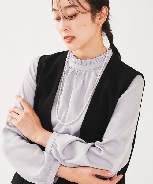 UNTITLED（アンタイトル）の「【セレモニー】パール調フリークリップネックレス（ネックレス・レディース・ホワイト系/ライトグレー・99）」の8枚目の写真