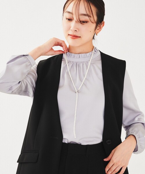 UNTITLED（アンタイトル）の「【セレモニー】パール調フリークリップネックレス（ネックレス・レディース・ホワイト系/ライトグレー・99）」の9枚目の写真
