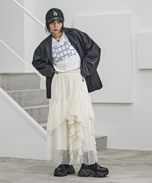 PAGEBOY（ページボーイ）の「ステッチフリルスカート（スカート