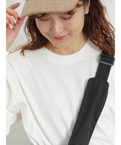 Samansa Mos2(サマンサ モスモス)の「ベーシックロングTシャツ(Tシャツ/カットソー・レディース・ブラック/オフホワイト・F)」の4枚目の写真