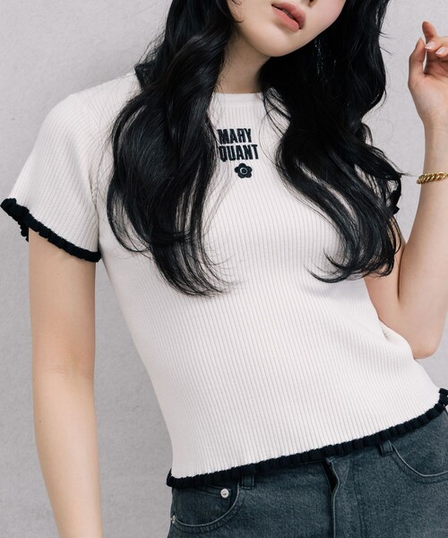 MARY QUANT 半袖 白 新品】マリークワント 半袖 Tシャツ ホワイト XL MARYQUANT