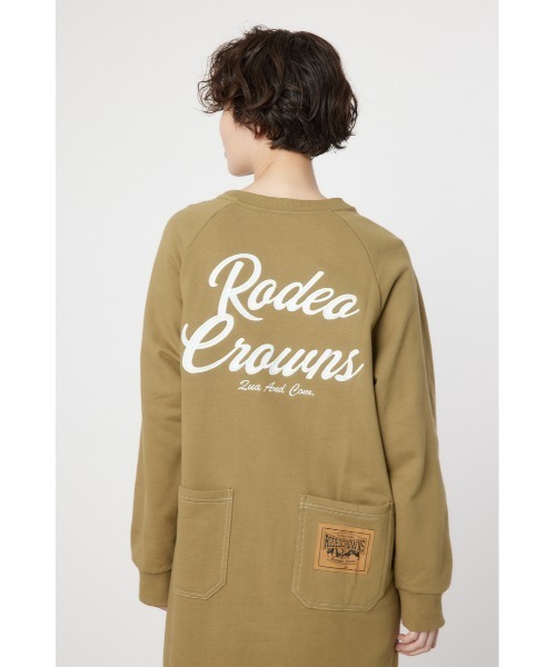 RODEO CROWNS WIDE BOWL（ロデオクラウンズワイドボウル）の「ラグランカラーステッチワンピース（ワンピース・レディース・カーキ/ブラック/オフホワイト・FREE）」の8枚目の写真
