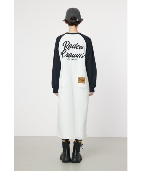 RODEO CROWNS WIDE BOWL（ロデオクラウンズワイドボウル）の「ラグランカラーステッチワンピース（ワンピース・レディース・カーキ/ブラック/オフホワイト・FREE）」の22枚目の写真