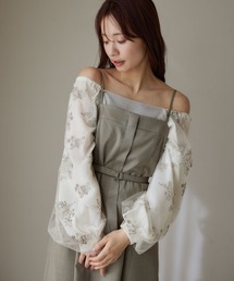 mysty woman | フローラル刺繍スリーブニットプルオーバー  320880(ニット/セーター)