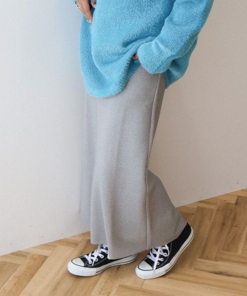 AMERICAN HOLIC（アメリカンホリック）の「針抜きリブタイトスカート（スカート・レディース・アイボリー/サックスブルー/ブラック/ライトグレー系2・S/M/L）」の20枚目の写真