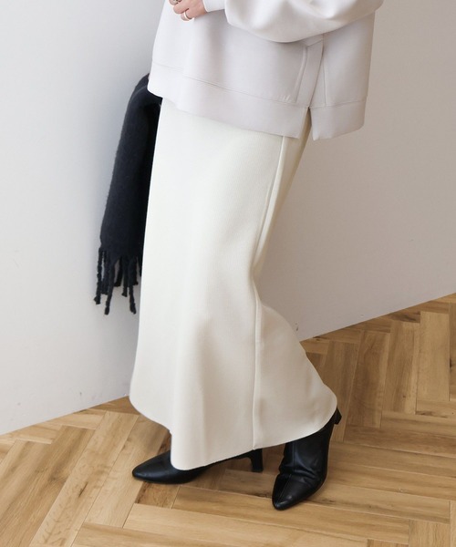 AMERICAN HOLIC（アメリカンホリック）の「針抜きリブタイトスカート（スカート・レディース・アイボリー/サックスブルー/ブラック/ライトグレー系2・S/M/L）」の21枚目の写真