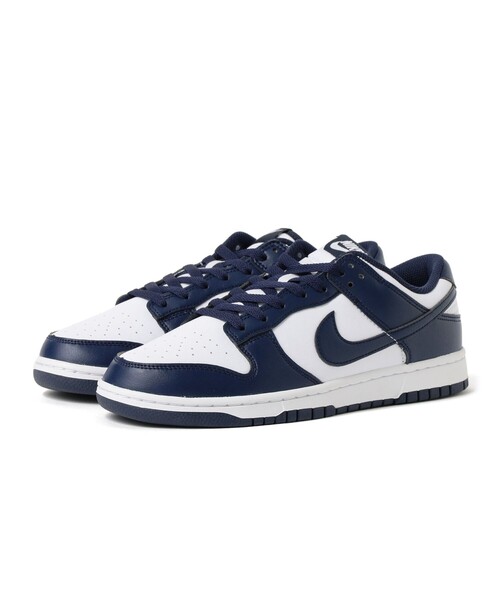 NIKE(ナイキ)の「NIKE / DUNK LOW RETRO WHITE / MIDNIGHT NAVY(スニーカー・メンズ・ネイビー・26.5cm/27.0cm/27.5cm/28.0cm/30.0cm/26.0cm/28.5cm/29.0cm)」の1枚目の写真