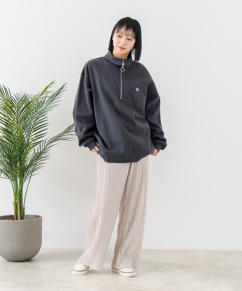 (What it isNt)ART BY MARKGONZALES(ワットイットイズント)の「【(What it isNt)ART BY MARKGONZALES / (ワットイットイズント) アートバイ マークゴンザレス】バックプリントハーフジップスウェットトレーナー(スウェット・メンズ・パープル/ホワイト/チャコールグレー・X-LARGE/MEDIUM/LARGE)」の22枚目の写真