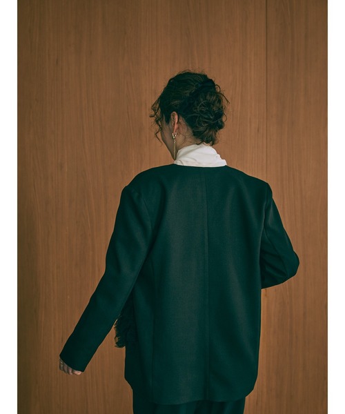 DOLLUPOOPS（ドールアップウップス）の「【定番オケージョンアイテム】ポケットチュールフリルモチーフ オーバージャケット（ノーカラージャケット・レディース・ブラック・38）」の9枚目の写真