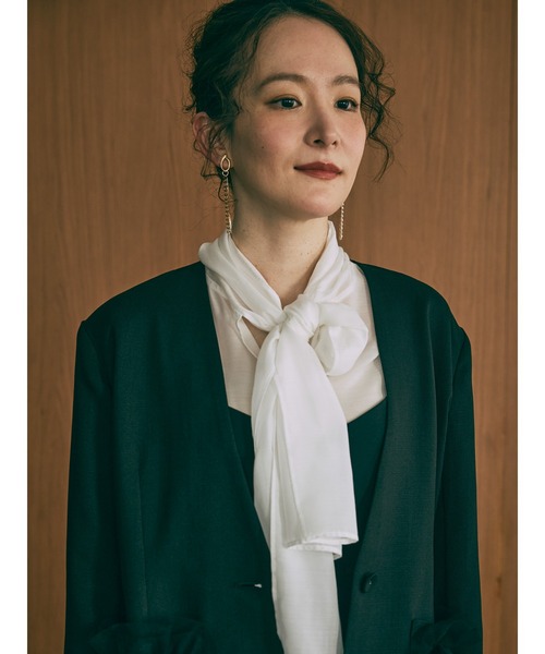 DOLLUPOOPS（ドールアップウップス）の「【定番オケージョンアイテム】ポケットチュールフリルモチーフ オーバージャケット（ノーカラージャケット・レディース・ブラック・38）」の10枚目の写真