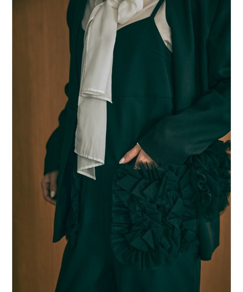 DOLLUPOOPS（ドールアップウップス）の「【定番オケージョンアイテム】ポケットチュールフリルモチーフ オーバージャケット（ノーカラージャケット・レディース・ブラック・38）」の14枚目の写真