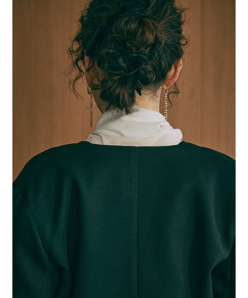 DOLLUPOOPS（ドールアップウップス）の「【定番オケージョンアイテム】ポケットチュールフリルモチーフ オーバージャケット（ノーカラージャケット・レディース・ブラック・38）」の15枚目の写真