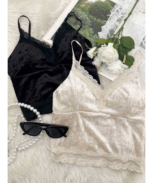 PHILLY（フィリー）の「【PHILLY】ベロアレースキャミソール（キャミソール・レディース・アイボリー/ブラック・FREE）」の19枚目の写真