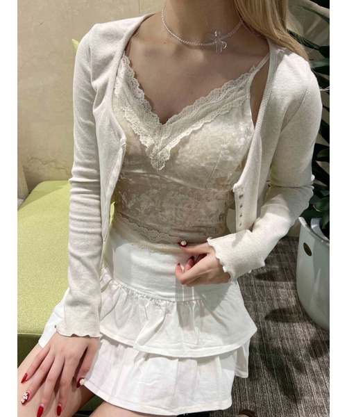 PHILLY（フィリー）の「【PHILLY】ベロアレースキャミソール（キャミソール・レディース・アイボリー/ブラック・FREE）」の10枚目の写真