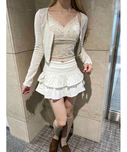 PHILLY（フィリー）の「【PHILLY】ベロアレースキャミソール（キャミソール・レディース・アイボリー/ブラック・FREE）」の8枚目の写真