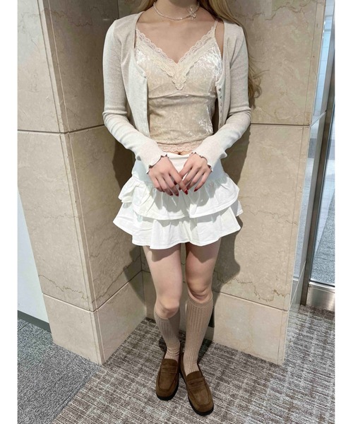 PHILLY（フィリー）の「【PHILLY】ベロアレースキャミソール（キャミソール・レディース・アイボリー/ブラック・FREE）」の7枚目の写真