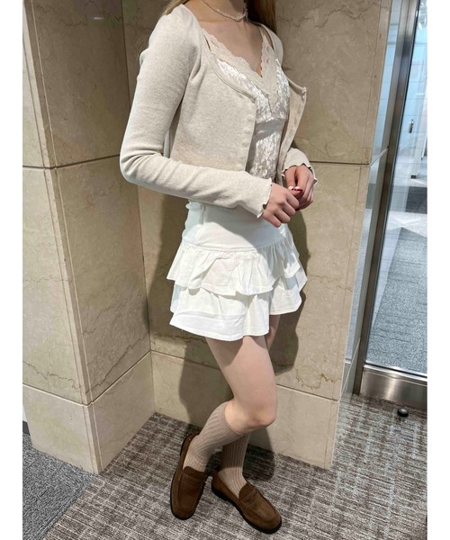 PHILLY（フィリー）の「【PHILLY】ベロアレースキャミソール（キャミソール・レディース・アイボリー/ブラック・FREE）」の6枚目の写真