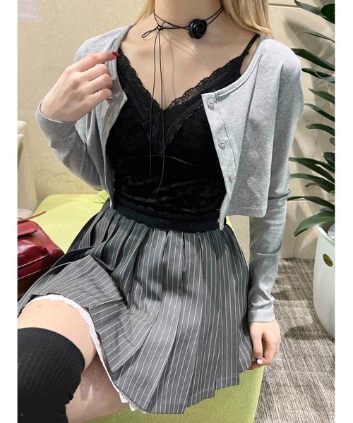 PHILLY（フィリー）の「【PHILLY】ベロアレースキャミソール（キャミソール・レディース・アイボリー/ブラック・FREE）」の5枚目の写真