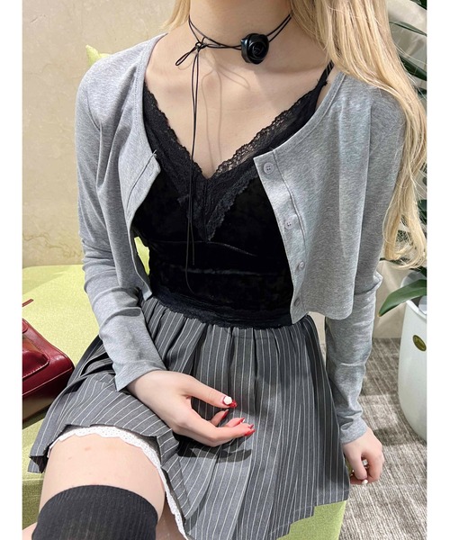 PHILLY（フィリー）の「【PHILLY】ベロアレースキャミソール（キャミソール・レディース・アイボリー/ブラック・FREE）」の3枚目の写真