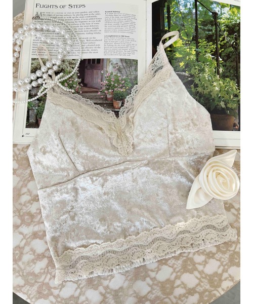 PHILLY（フィリー）の「【PHILLY】ベロアレースキャミソール（キャミソール・レディース・アイボリー/ブラック・FREE）」の21枚目の写真