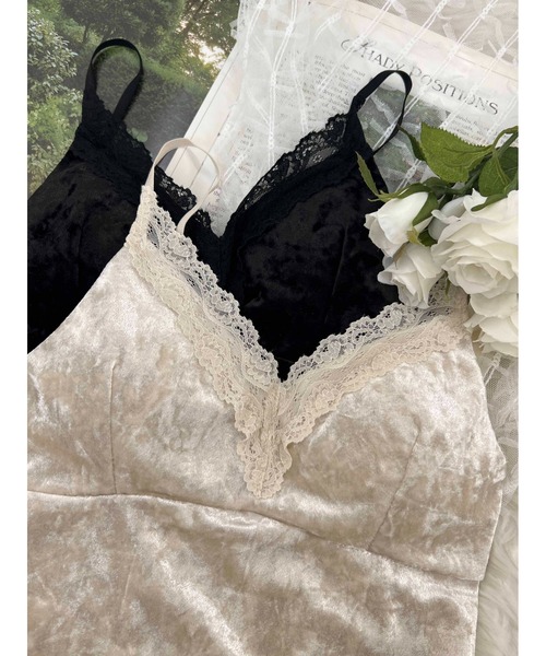 PHILLY（フィリー）の「【PHILLY】ベロアレースキャミソール（キャミソール・レディース・アイボリー/ブラック・FREE）」の18枚目の写真