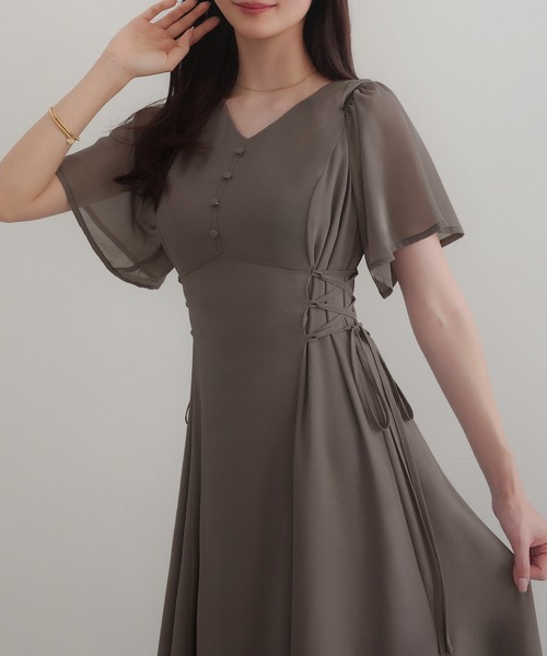CENEA　2way Vネックシアーコルセットワンピース セール】2wayVネックシアーコルセットワンピース（ワンピース