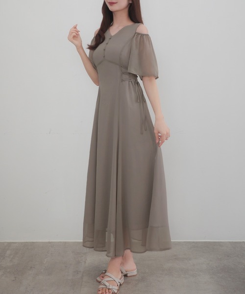 セール】2wayVネックシアーコルセットワンピース（ワンピース