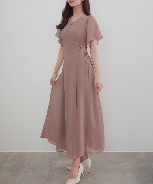 CENEA 2wayVネックシアーコルセットワンピース S セール】2wayVネックシアーコルセットワンピース（ワンピース