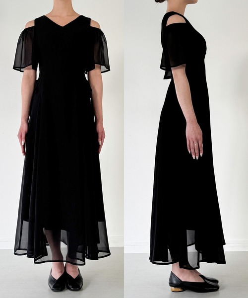 CENEA / セネア 2wayVネックシアーコルセットワンピース CENEA ワンピース 2wayVネックシアーコルセットワンピース