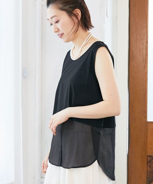 le.coeur blanc（ルクールブラン）の「レイヤードタンク（タンクトップ・レディース・A/B/ブラック・38）」の16枚目の写真