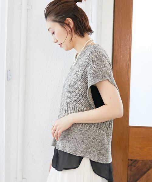 le.coeur blanc（ルクールブラン）の「レイヤードタンク（タンクトップ・レディース・A/B/ブラック・38）」の14枚目の写真