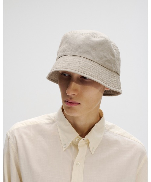 SOPHNET.（ソフネット）の「WOOL LINEN WASHER HAT（ハット・メンズ・ブラック/ベージュ・FREE）」の6枚目の写真
