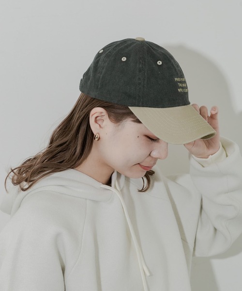 SMELLY(スメリー)の「バイカラーロゴキャップ(キャップ・レディース・ブラウン/チャコールグレー・-)」の3枚目の写真