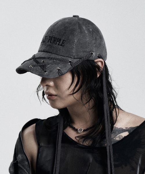 [BLACKPURPLE]Vortex Strap Eyelet Cap 女性大人気 韓国ブランド Vortex Strap Eyelet Cap（キャップ）｜BLACKPURPLE（ブラック