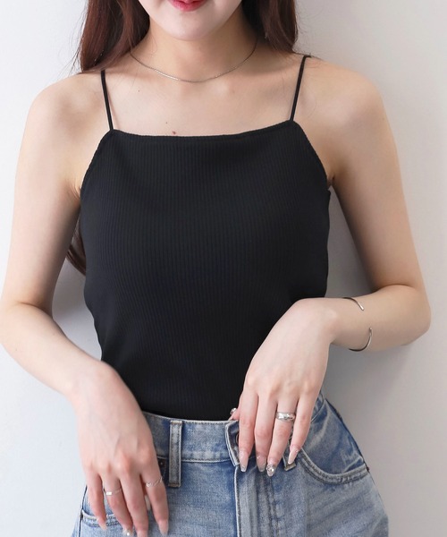 WEGO(ウィゴー)の「WEGO/なちゅ盛れカップインキャミ(キャミソール・レディース・ブラック/オフホワイト・MEDIUM/SMALL)」の10枚目の写真