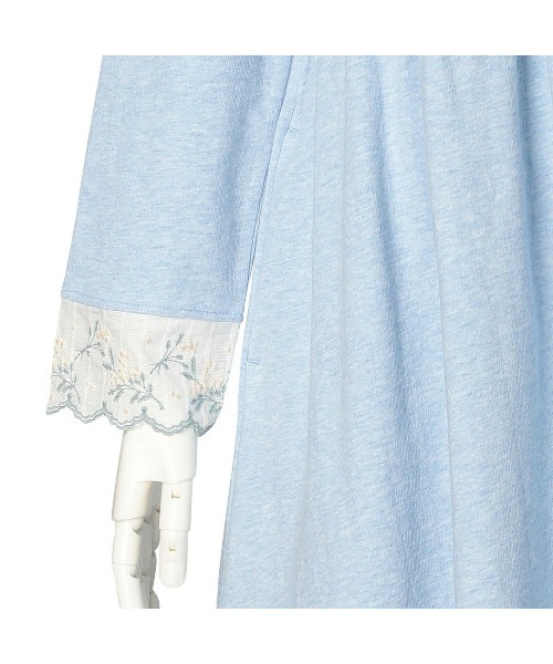KID BLUE（キッドブルー）の「キッドブルー -ミモザレースインレイ -長袖ワンピース -KRBR516 -kidblue（ルームワンピース・レディース・サックスブルー/アイボリー・M）」の10枚目の写真