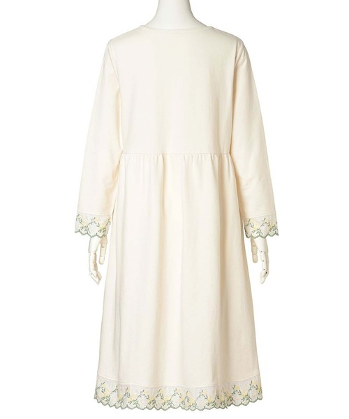 KID BLUE（キッドブルー）の「キッドブルー -ミモザレースインレイ -長袖ワンピース -KRBR516 -kidblue（ルームワンピース・レディース・サックスブルー/アイボリー・M）」の6枚目の写真