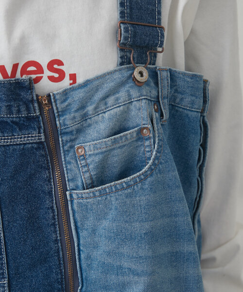 etsinta(エシンタ)の「【etsinta】リメイクデニムジャンスカ(スカート・レディース・インディゴブルー・ONE SIZE)」の4枚目の写真