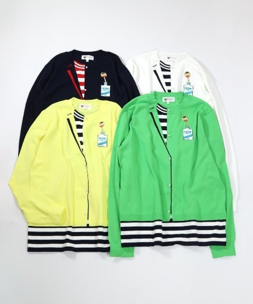 Picone CLUB(ピッコーネクラブ)の「コットン混レイヤード風ニット(ニット/セーター・レディース・ネイビー/イエロー/ホワイト/ライトグリーン・M/S)」の16枚目の写真