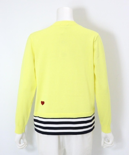 Picone CLUB(ピッコーネクラブ)の「コットン混レイヤード風ニット(ニット/セーター・レディース・ネイビー/イエロー/ホワイト/ライトグリーン・M/S)」の7枚目の写真