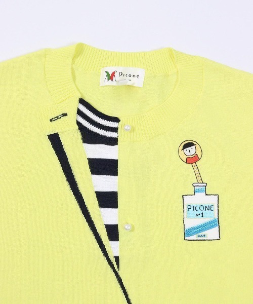 Picone CLUB(ピッコーネクラブ)の「コットン混レイヤード風ニット(ニット/セーター・レディース・ネイビー/イエロー/ホワイト/ライトグリーン・M/S)」の10枚目の写真