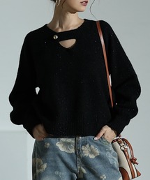 Sawa a la mode | キーホールラメニット(ニット/セーター)