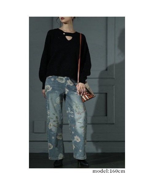 Sawa a la mode（サワアラモード）の「キーホールラメニット（ニット/セーター・レディース・ブラック/レッド・FREE）」の6枚目の写真