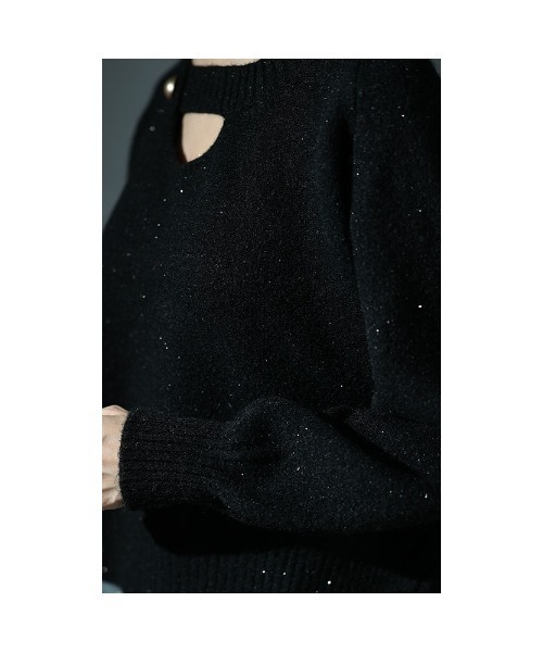 Sawa a la mode（サワアラモード）の「キーホールラメニット（ニット/セーター・レディース・ブラック/レッド・FREE）」の9枚目の写真