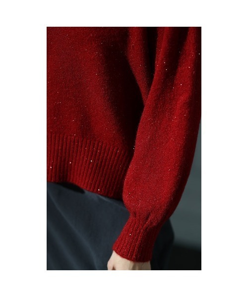 Sawa a la mode（サワアラモード）の「キーホールラメニット（ニット/セーター・レディース・ブラック/レッド・FREE）」の14枚目の写真