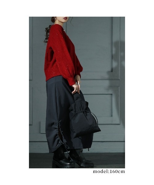 Sawa a la mode（サワアラモード）の「キーホールラメニット（ニット/セーター・レディース・ブラック/レッド・FREE）」の16枚目の写真