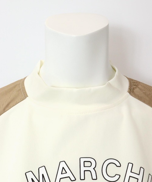 archivio(アルチビオ)の「<LADIES>異素材切替半袖プルオーバー(Tシャツ/カットソー・レディース・ホワイト×グリーン/ホワイト×ブラウン/ホワイト×ネイビー・S/M/L)」の6枚目の写真